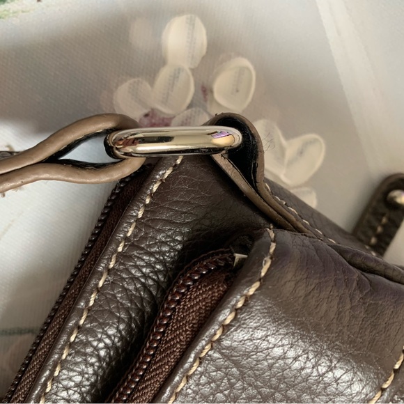 Tignanello 100% Genuine Leather Brown Crossbody Purse Vintage Academia Timeless - Picture 12 of 16